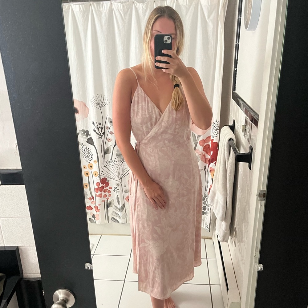 Madewell floral light pink dress wrap dress